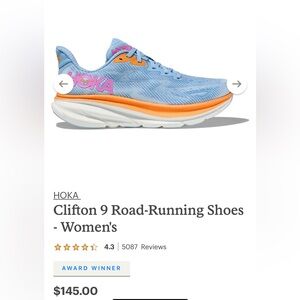 Hoka Clifton 9- Women’s sz 7.5 Wide (D)